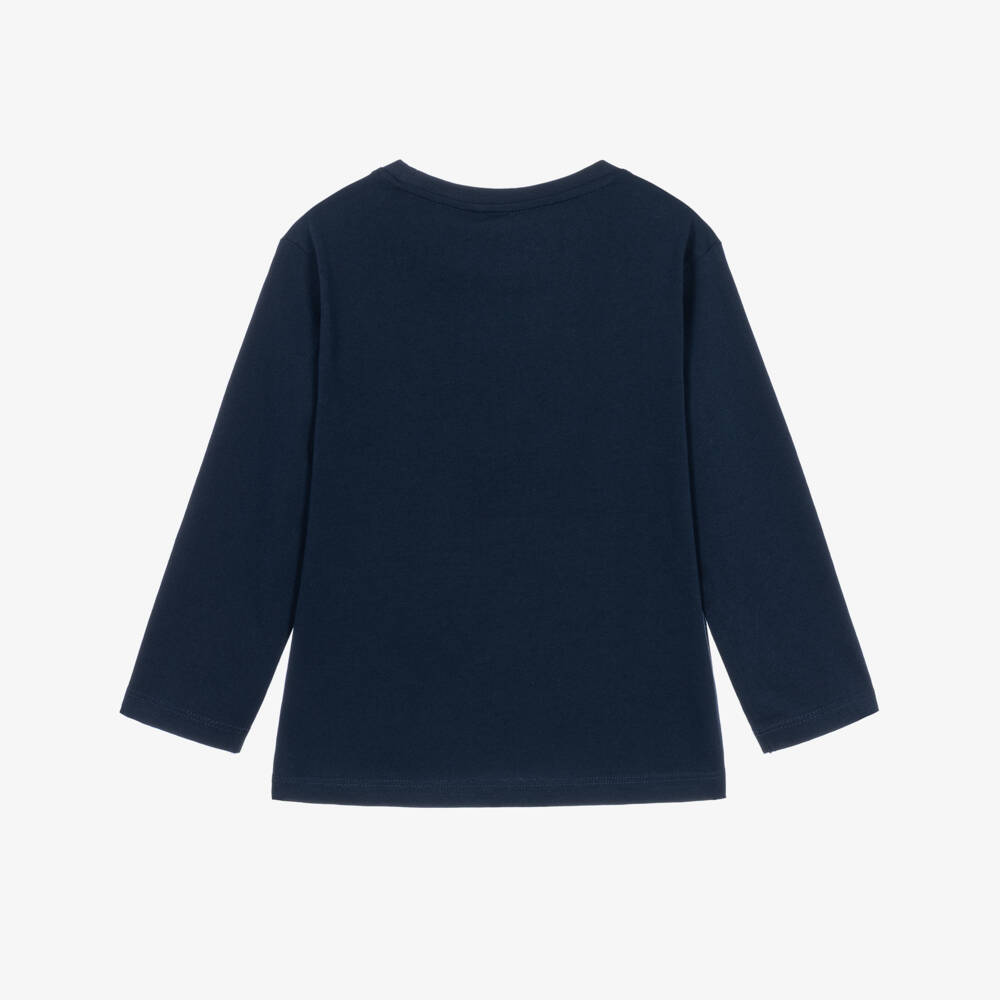 NAME IT-Boys Navy Blue Cotton Santa Top | Childrensalon
