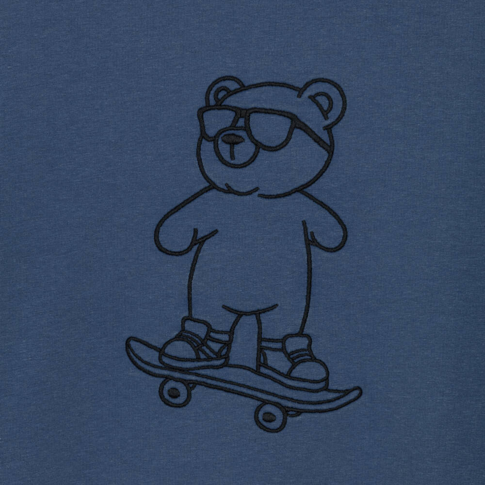 NAME IT-Boys Navy Blue Cotton Sweatshirt with Skateboarding Bear | Childrensalon