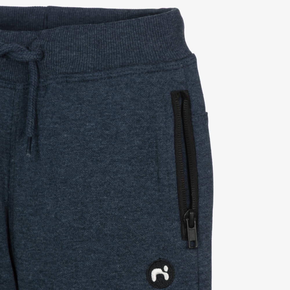 NAME IT-Boys Navy Blue Cuffed Joggers with Logo Patch | Childrensalon
