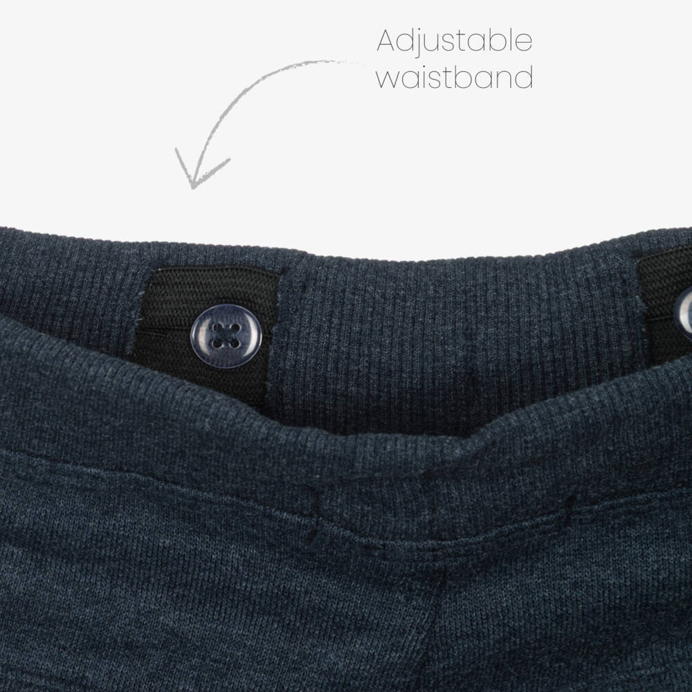 NAME IT-Boys Navy Blue Cuffed Joggers with Logo Patch | Childrensalon