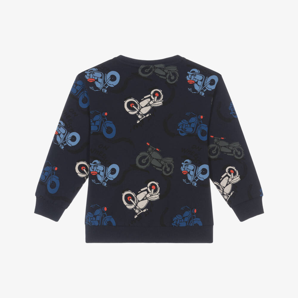 NAME IT-سويتشيرت بطبعة دراجة نارية لون كحلي للأولاد | Childrensalon