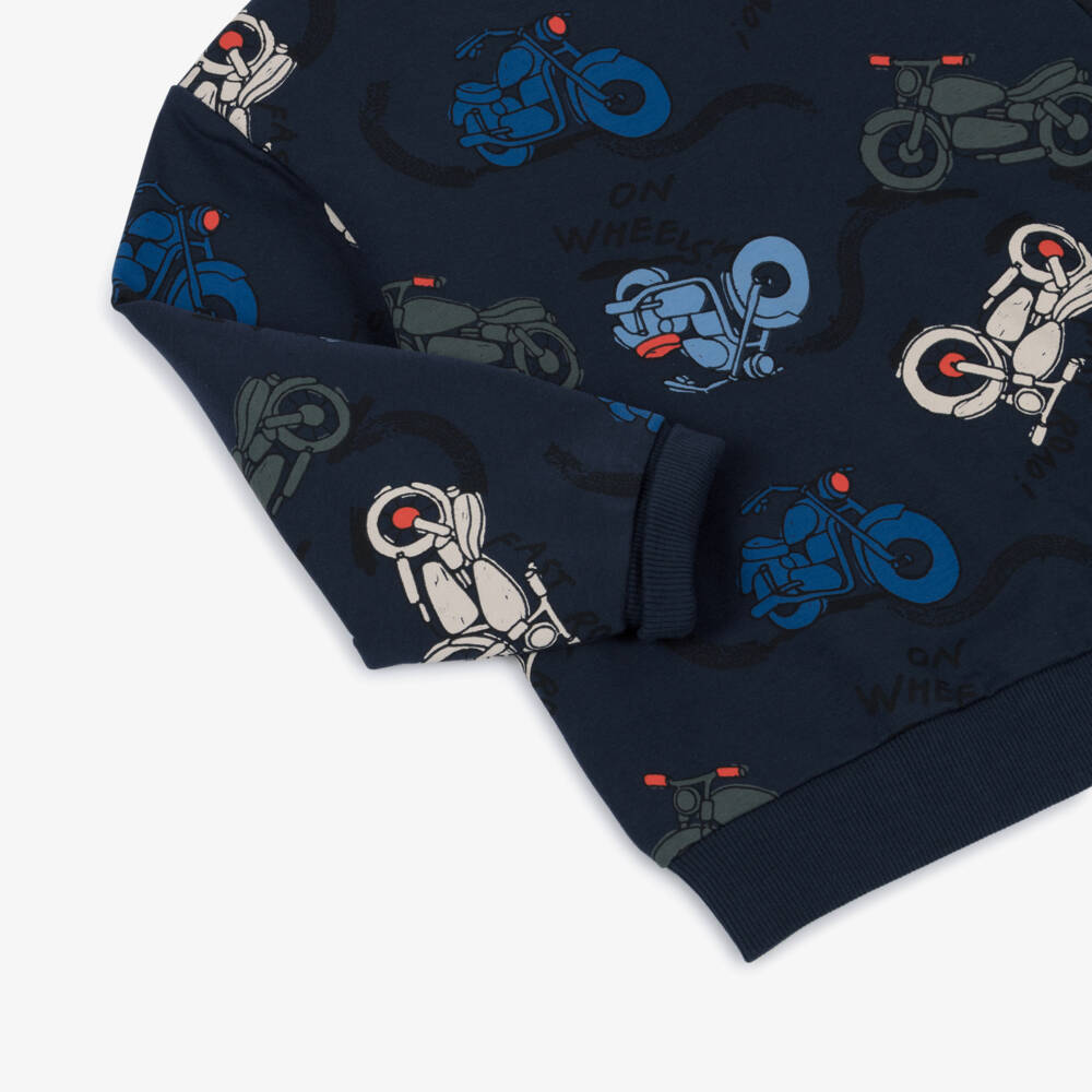 NAME IT-سويتشيرت بطبعة دراجة نارية لون كحلي للأولاد | Childrensalon