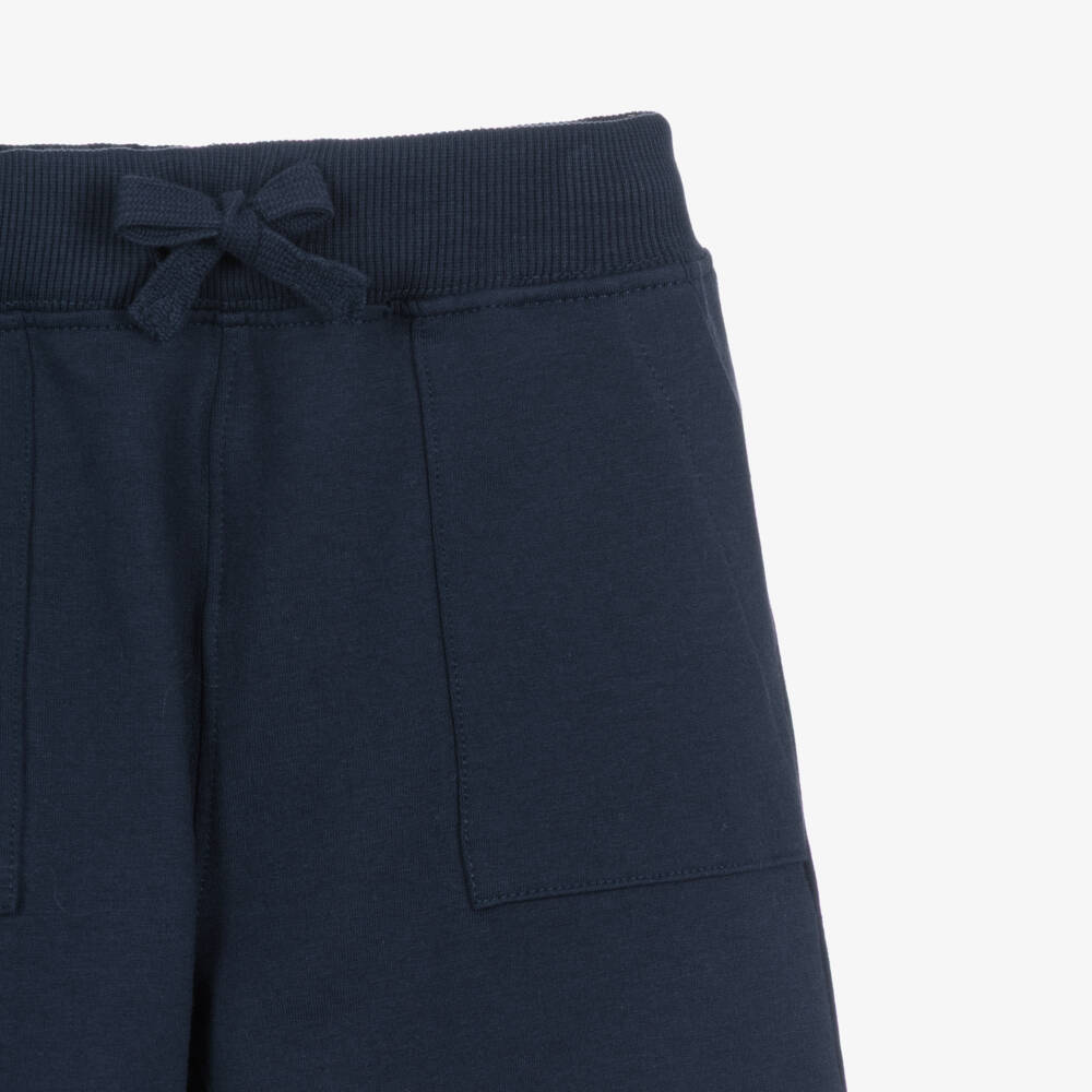 NAME IT-Boys Navy Blue Organic Cotton Jersey Shorts | Childrensalon