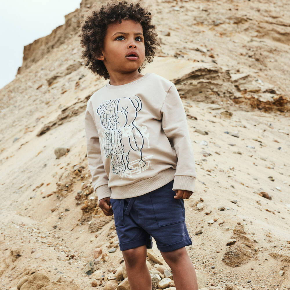 NAME IT-Boys Navy Blue Organic Cotton Jersey Shorts | Childrensalon