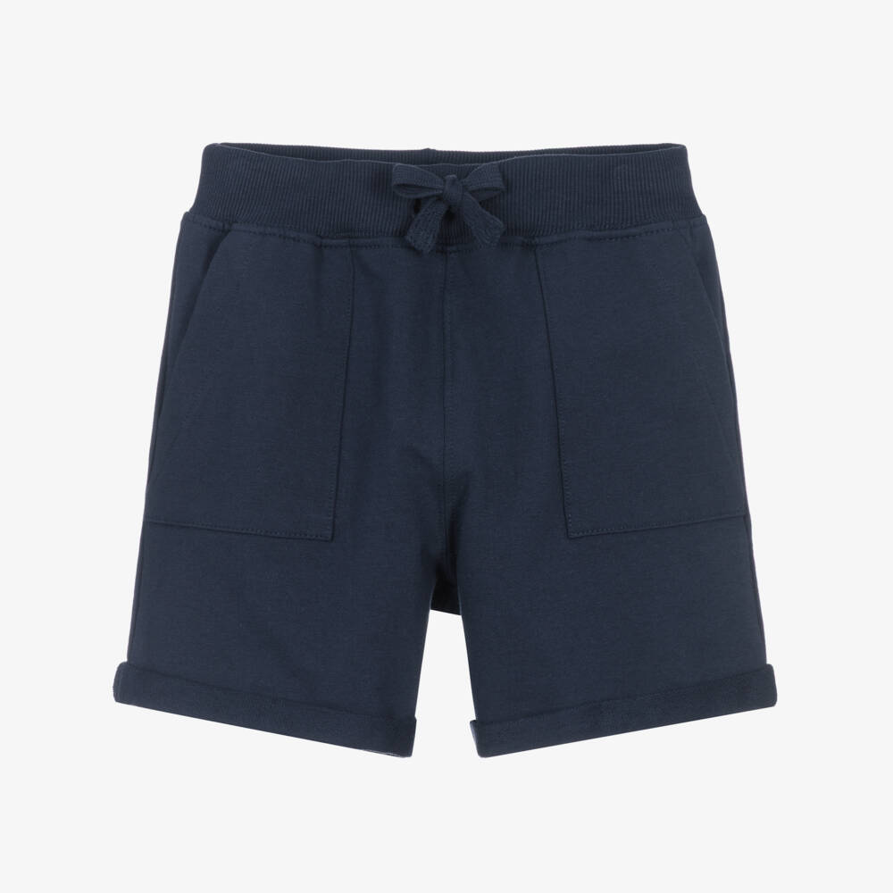 NAME IT-Boys Navy Blue Organic Cotton Jersey Shorts | Childrensalon