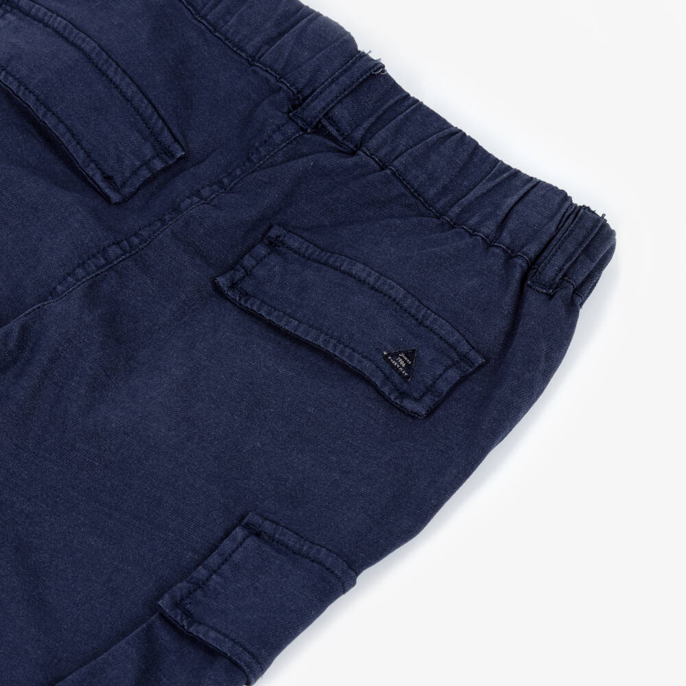 NAME IT-Boys Navy Blue Twill Cargo Trousers | Childrensalon
