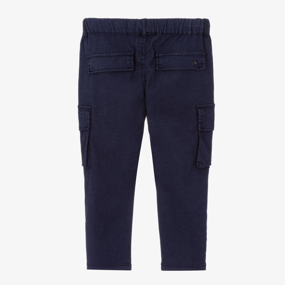 NAME IT-Boys Navy Blue Twill Cargo Trousers | Childrensalon