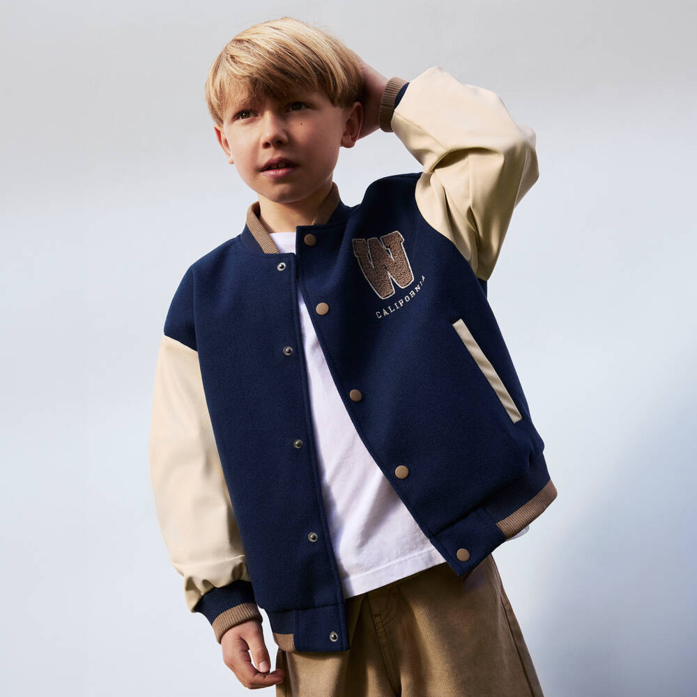 NAME IT-Boys Navy Blue West Coast Varsity Jacket | Childrensalon
