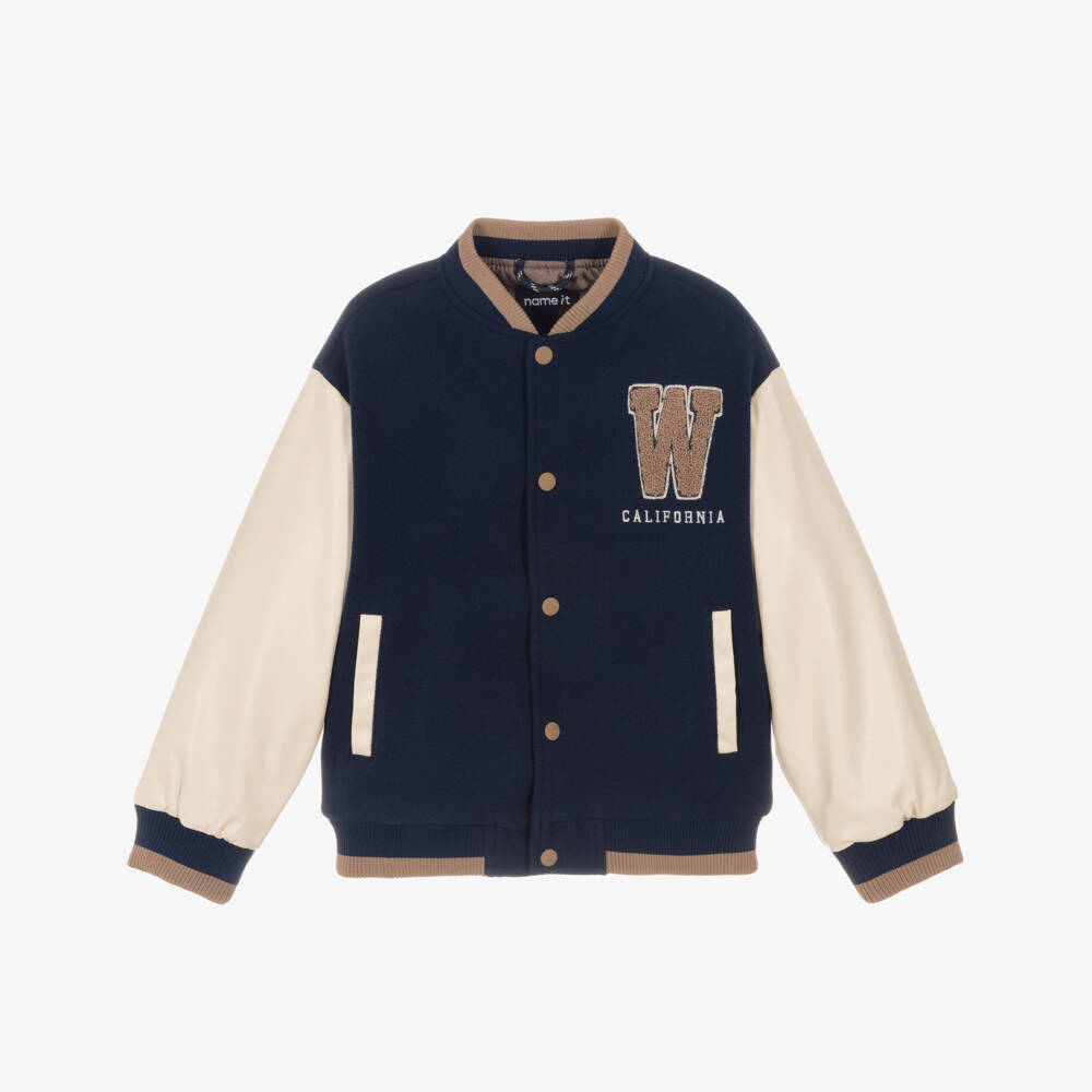 NAME IT-Boys Navy Blue West Coast Varsity Jacket | Childrensalon