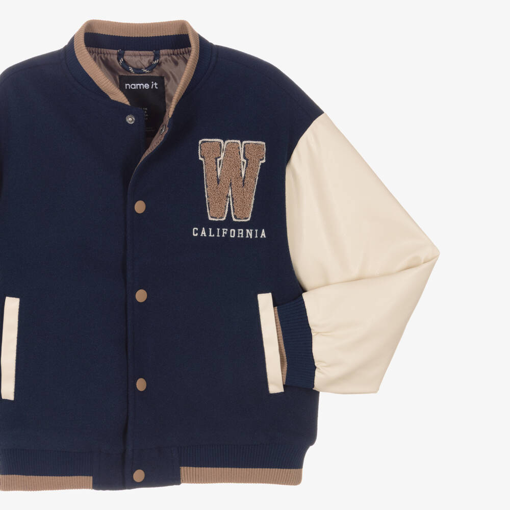 NAME IT-Boys Navy Blue West Coast Varsity Jacket | Childrensalon