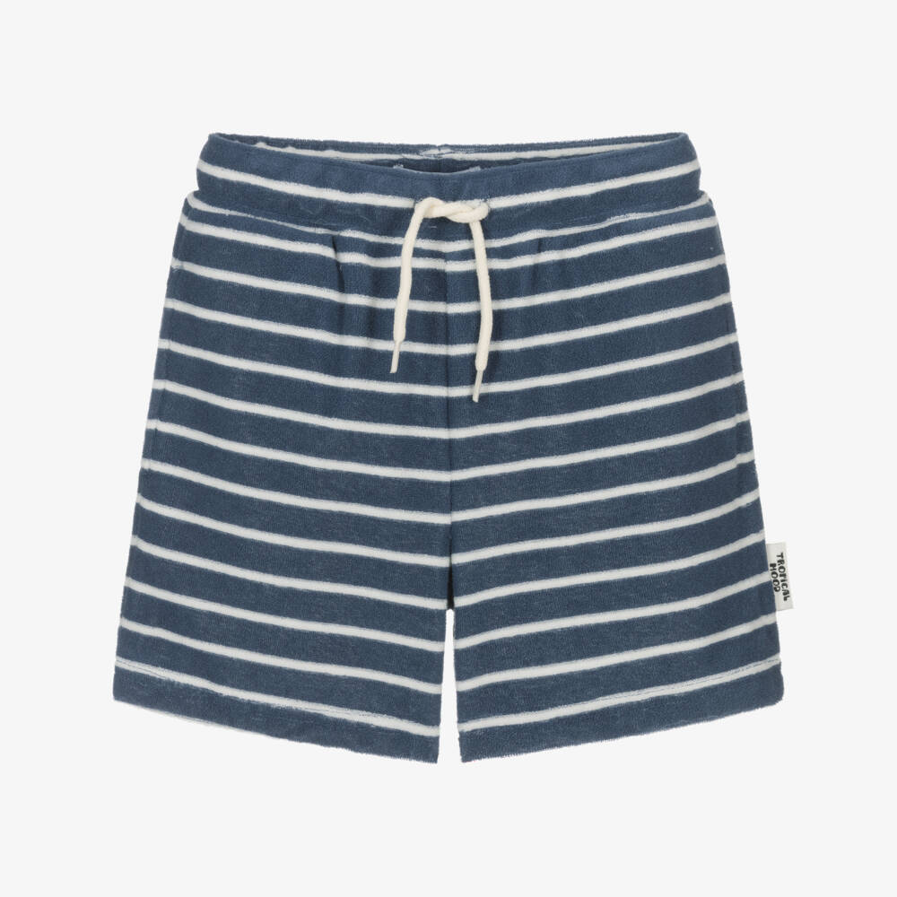 NAME IT-شورت تيري مقلم لون كحلي وأبيض للأولاد | Childrensalon