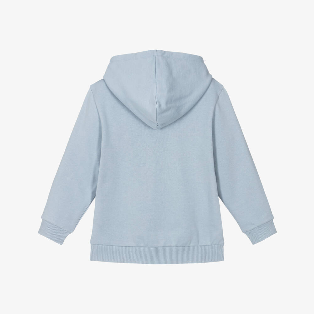 NAME IT-Boys Pale Blue Cotton Varsity Print Hoodie | Childrensalon