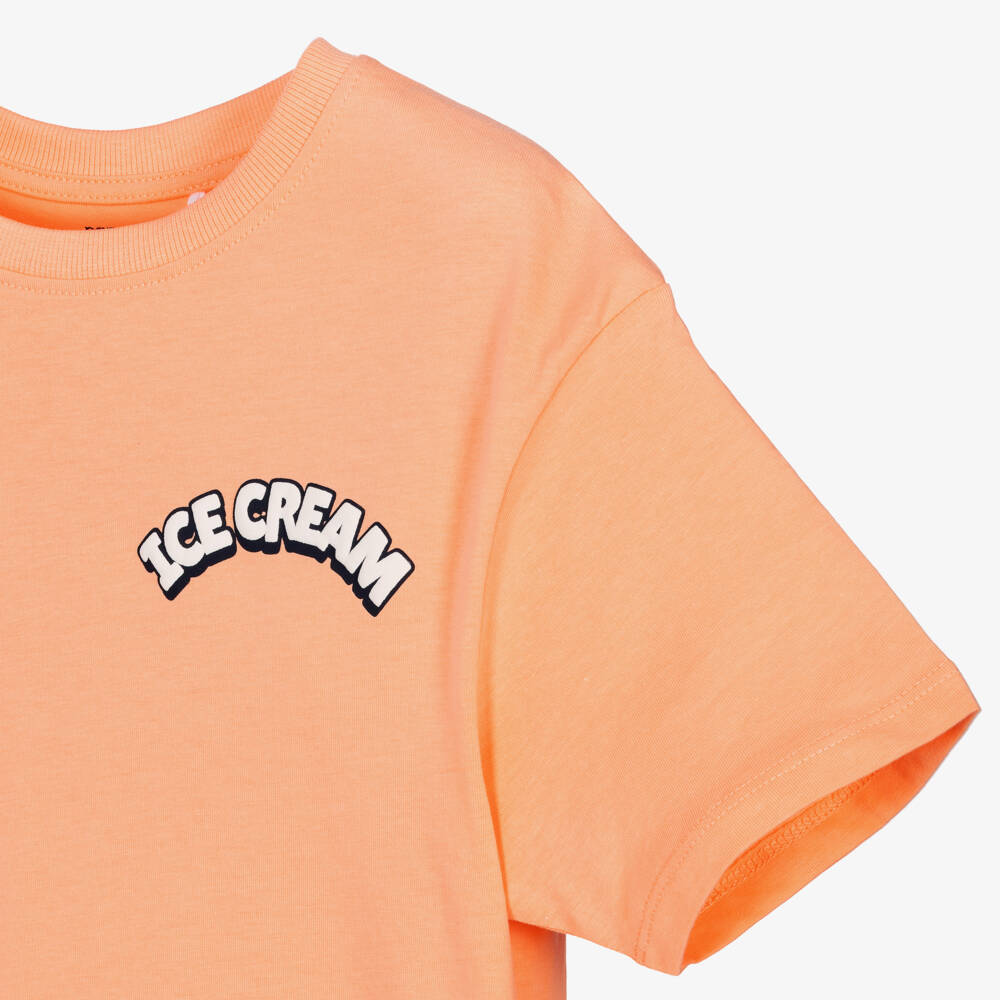 NAME IT-Boys Pale Orange Cotton Ice Cream T-Shirt | Childrensalon