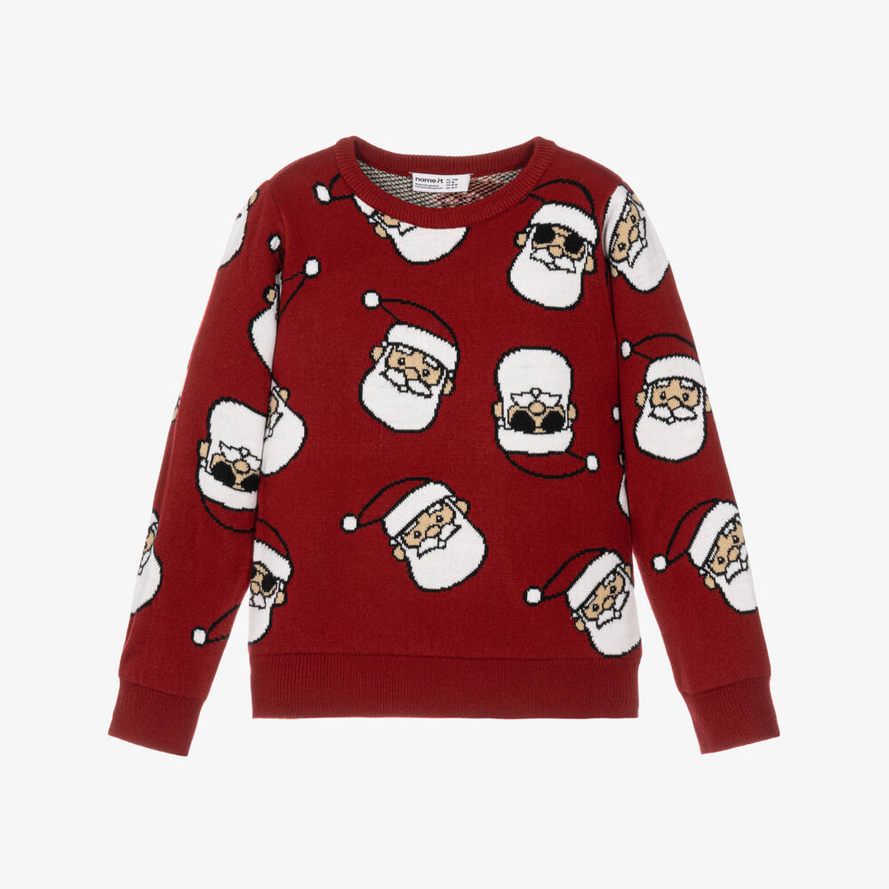 NAME IT-Boys Red Santa Knit Sweater | Childrensalon