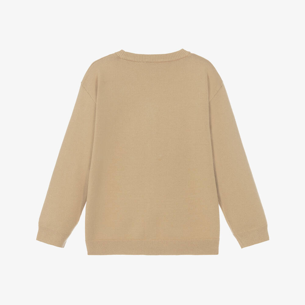 NAME IT-Boys Sand Beige V-Neck Knitted Cardigan | Childrensalon