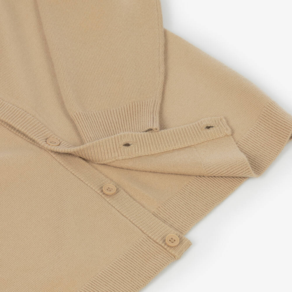 NAME IT-Boys Sand Beige V-Neck Knitted Cardigan | Childrensalon