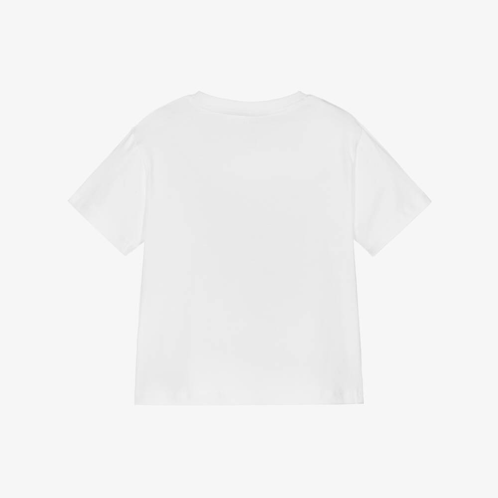 NAME IT-Boys White Organic Cotton Skateboarding Bear T-Shirt | Childrensalon