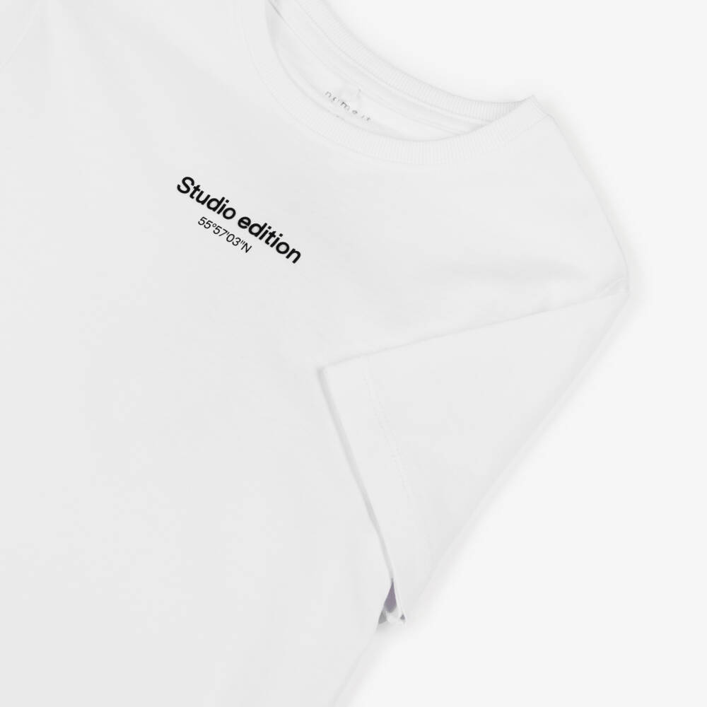 NAME IT-تيشيرت قطن عضوي لون أبيض للأولاد | Childrensalon