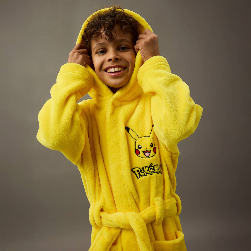 NAME IT-Boys Yellow Fleece Pikachu Dressing Gown | Childrensalon