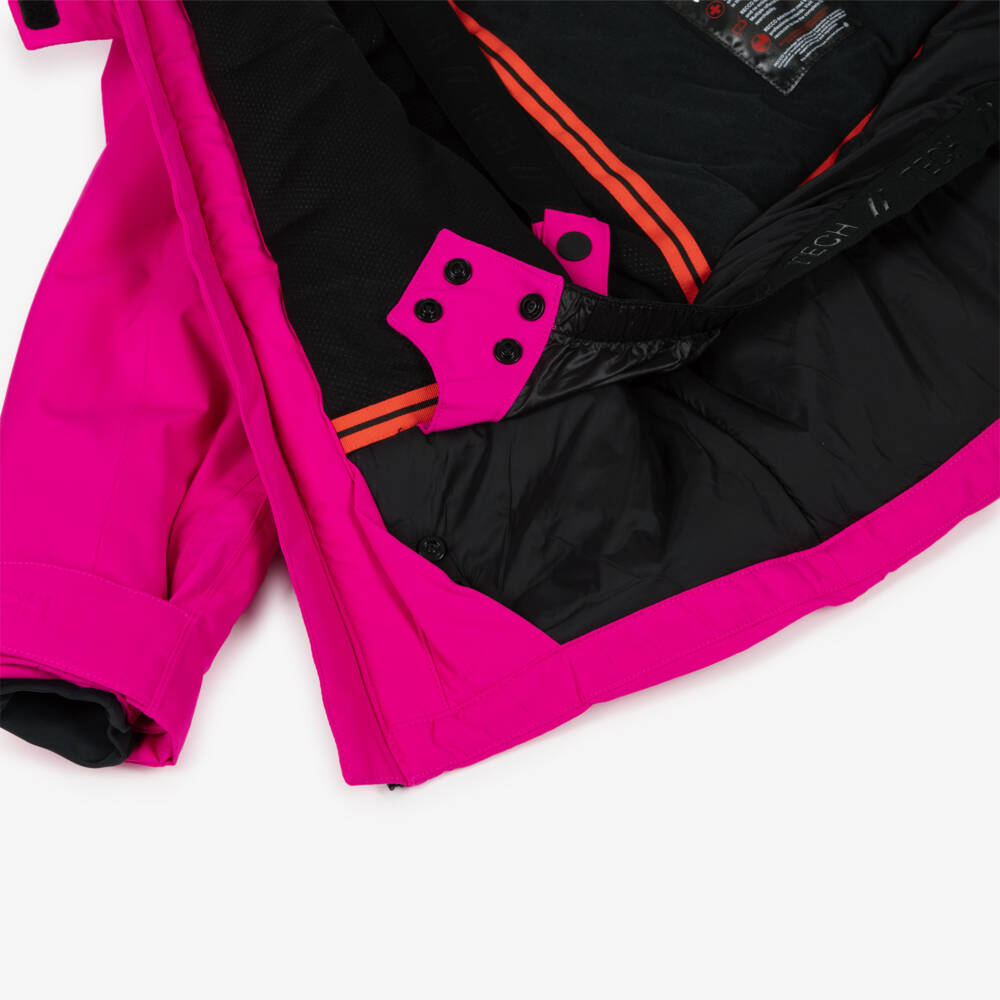NAME IT-Bright Pink Technical Ski Jacket with Removable Hood | Childrensalon
