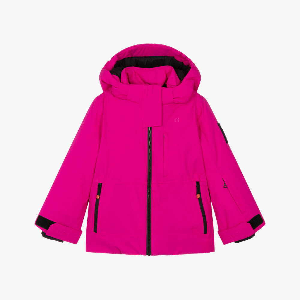 NAME IT-Bright Pink Technical Ski Jacket with Removable Hood | Childrensalon
