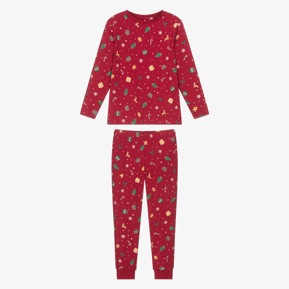 NAME IT-Festive Red Cotton Jersey Pyjamas | Childrensalon