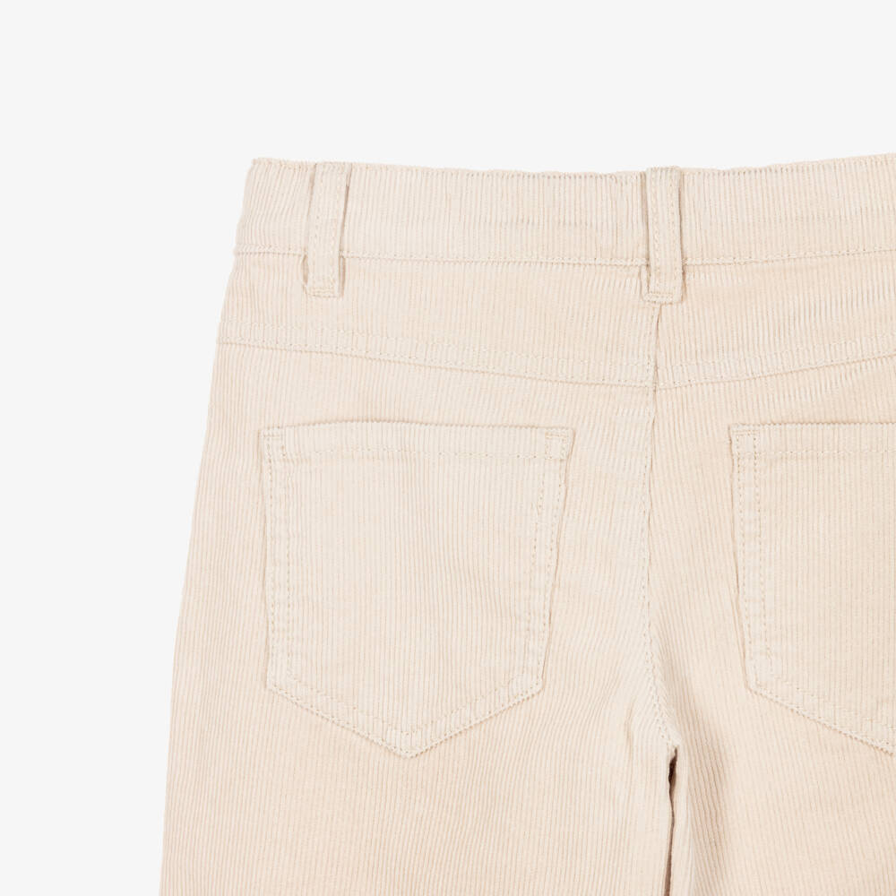 NAME IT-Girls Beige Extra Wide Corduroy Trousers | Childrensalon