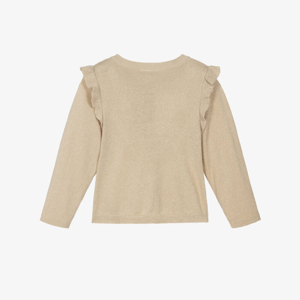 NAME IT-كارديغان لوريكس مزين بكشكش لون بيج للبنات | Childrensalon