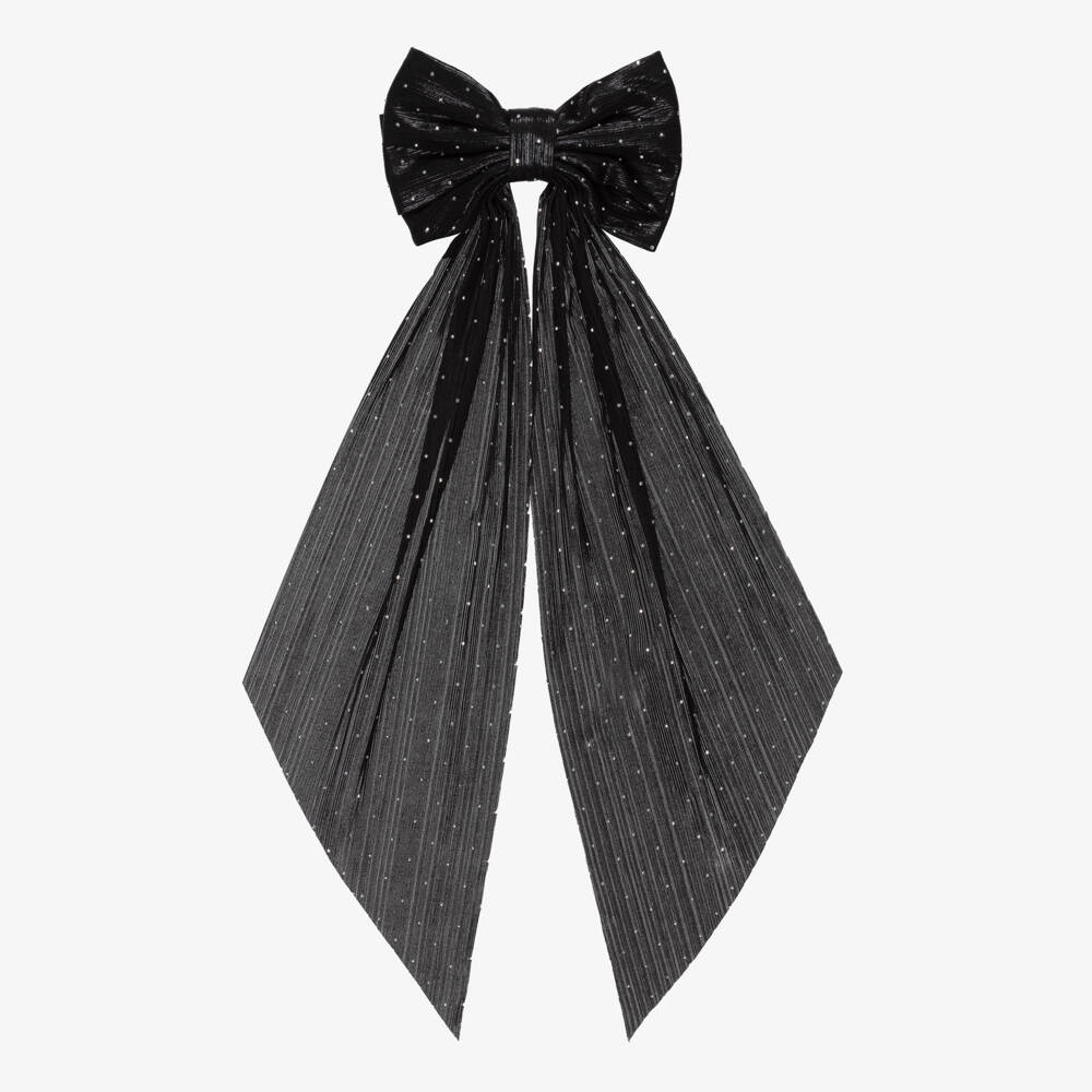 NAME IT-Girls Black Diamantés Bow Hair Clip (15cm) | Childrensalon