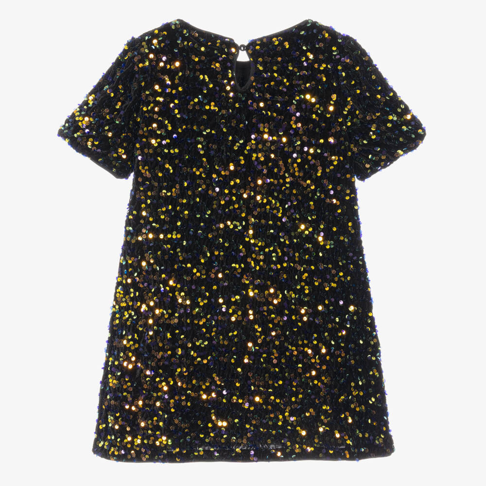 NAME IT-Girls Black Sequin Covered Dress | Childrensalon
