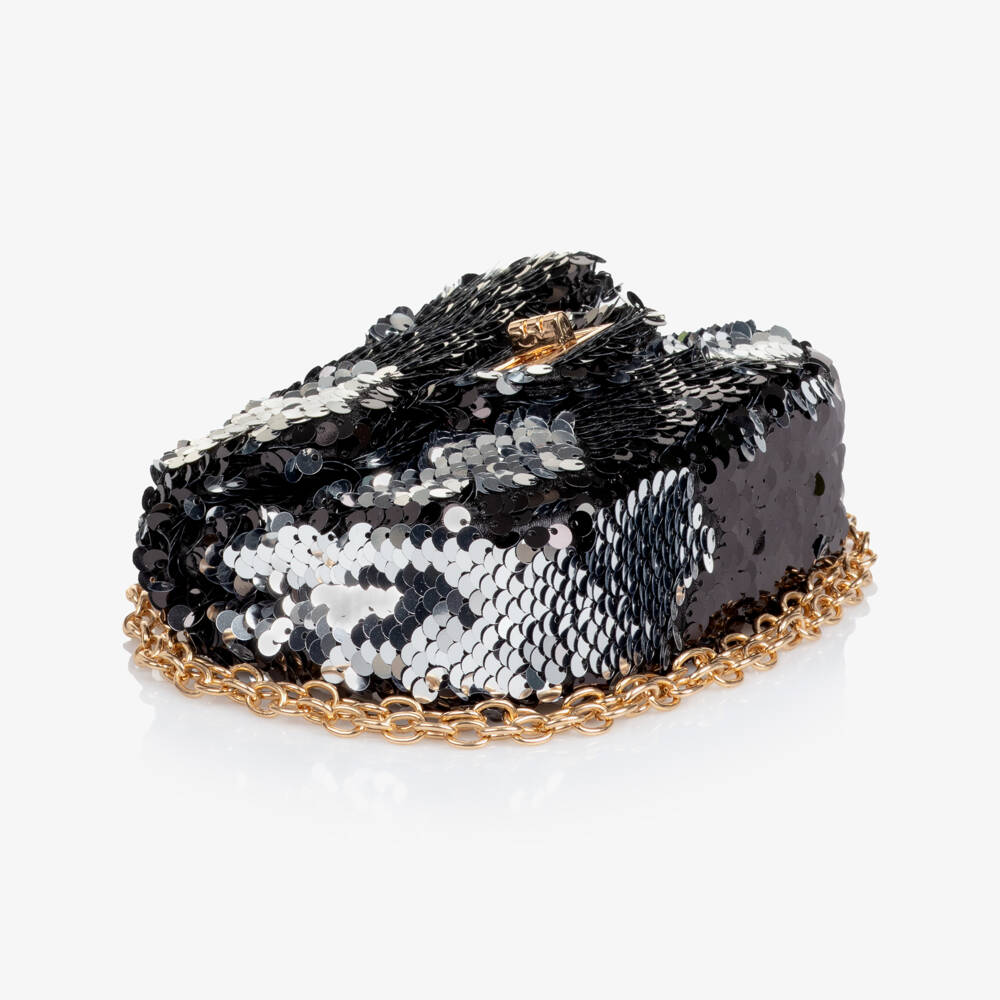 NAME IT-Girls Black Sequin Mini Bag (13cm) | Childrensalon