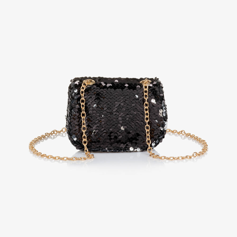 NAME IT-Girls Black Sequin Mini Bag (13cm) | Childrensalon