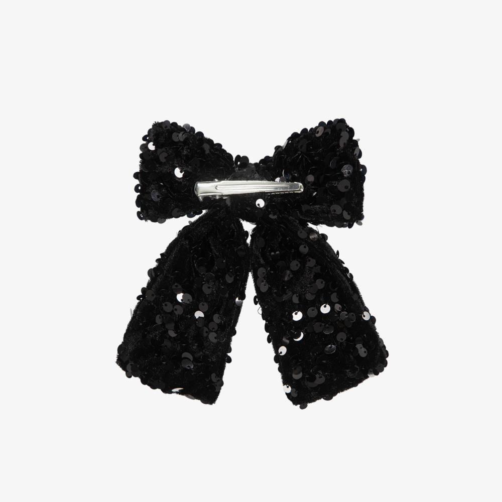 NAME IT-Girls Black Sequinned Bow Hair Clip (12cm) | Childrensalon
