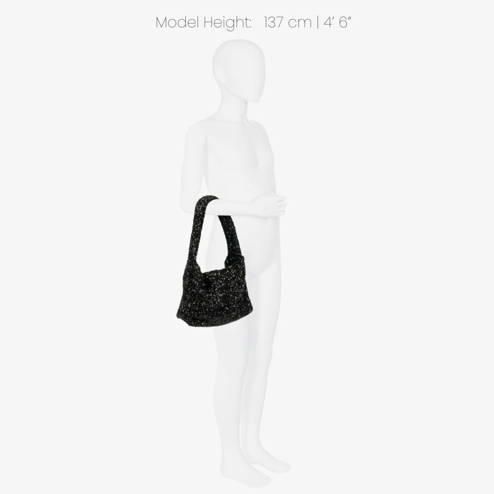 NAME IT-Girls Black Sequinned Handbag (27cm) | Childrensalon