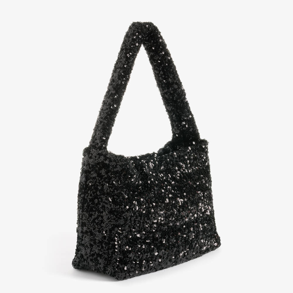 NAME IT-Girls Black Sequinned Handbag (27cm) | Childrensalon