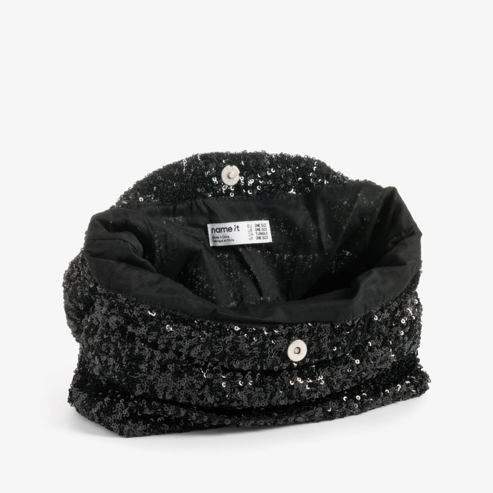 NAME IT-Girls Black Sequinned Handbag (27cm) | Childrensalon