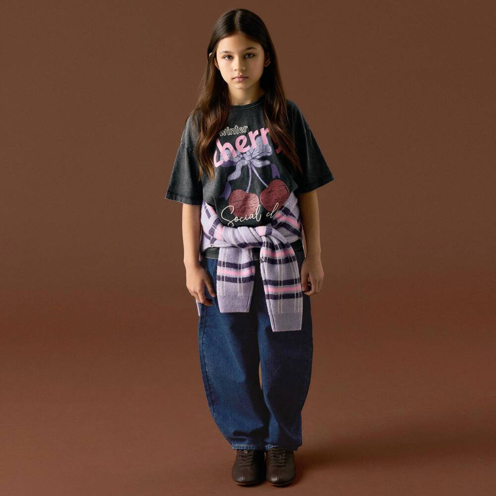 NAME IT-Girls Black Vintage Wash Graphic T-Shirt | Childrensalon