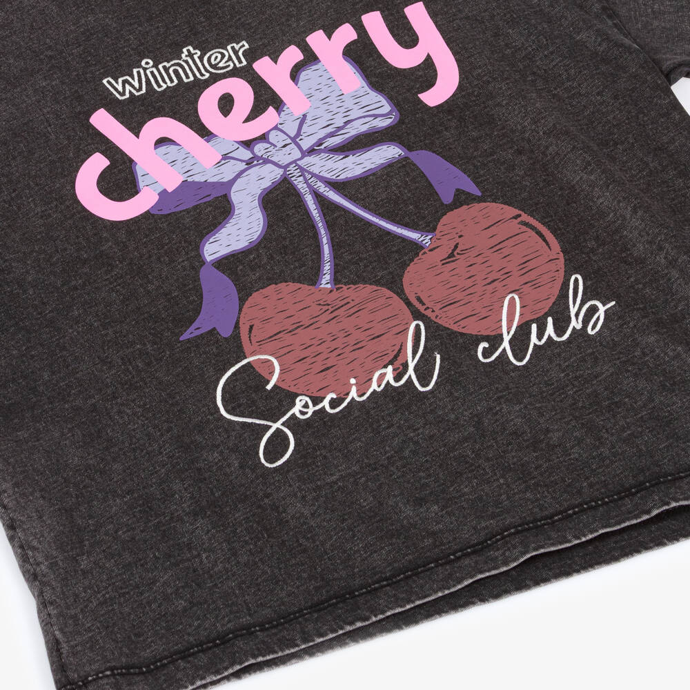 NAME IT-Girls Black Vintage Wash Graphic T-Shirt | Childrensalon