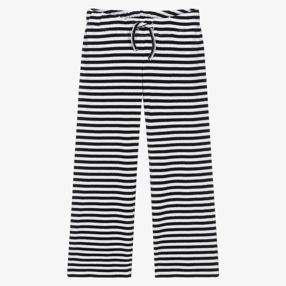 NAME IT-بنطلون قطن جيرسي مقلم لون أبيض وأسود للبنات | Childrensalon