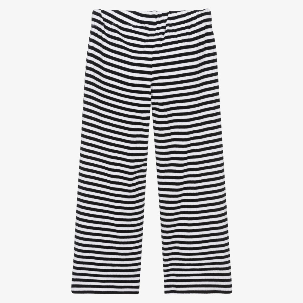 NAME IT-بنطلون قطن جيرسي مقلم لون أبيض وأسود للبنات | Childrensalon