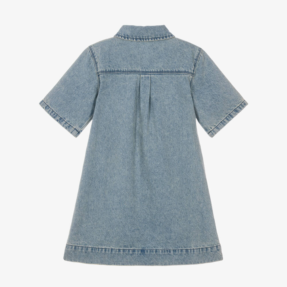 NAME IT-Girls Blue Denim Dress with Diamantés | Childrensalon