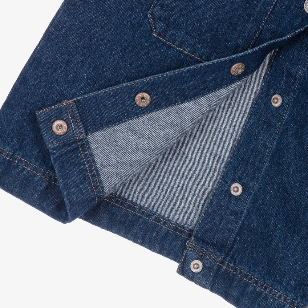 NAME IT-Рубашка синяя из денима с розовым логотипом для девочек | Childrensalon