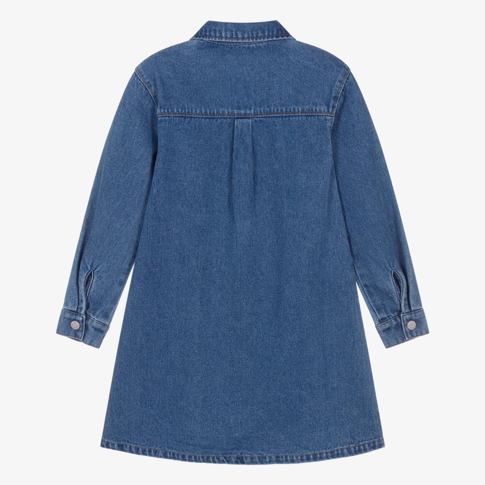 NAME IT-Girls Blue Denim Zipped-Front Dress with Patch Pockets | Childrensalon