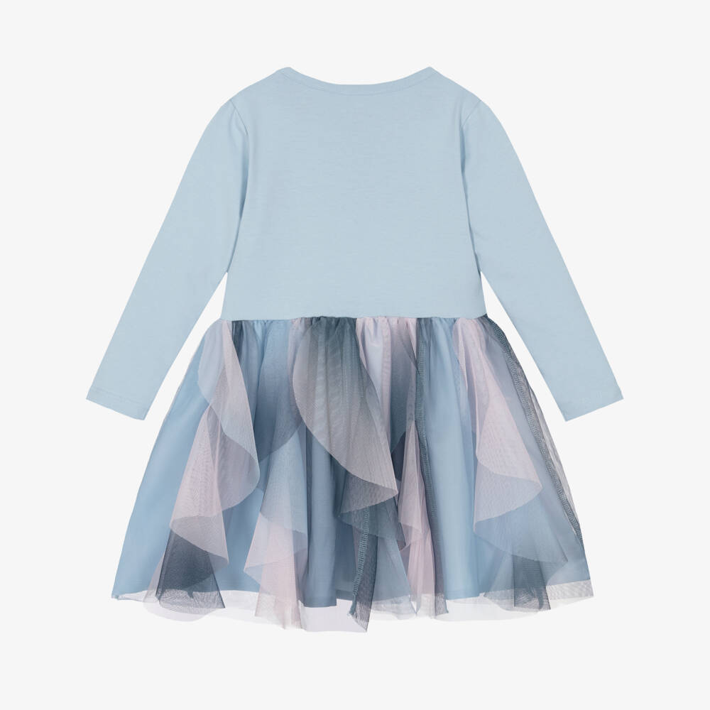 NAME IT-Girls Blue Frozen Elsa Dress in Jersey & Tulle | Childrensalon