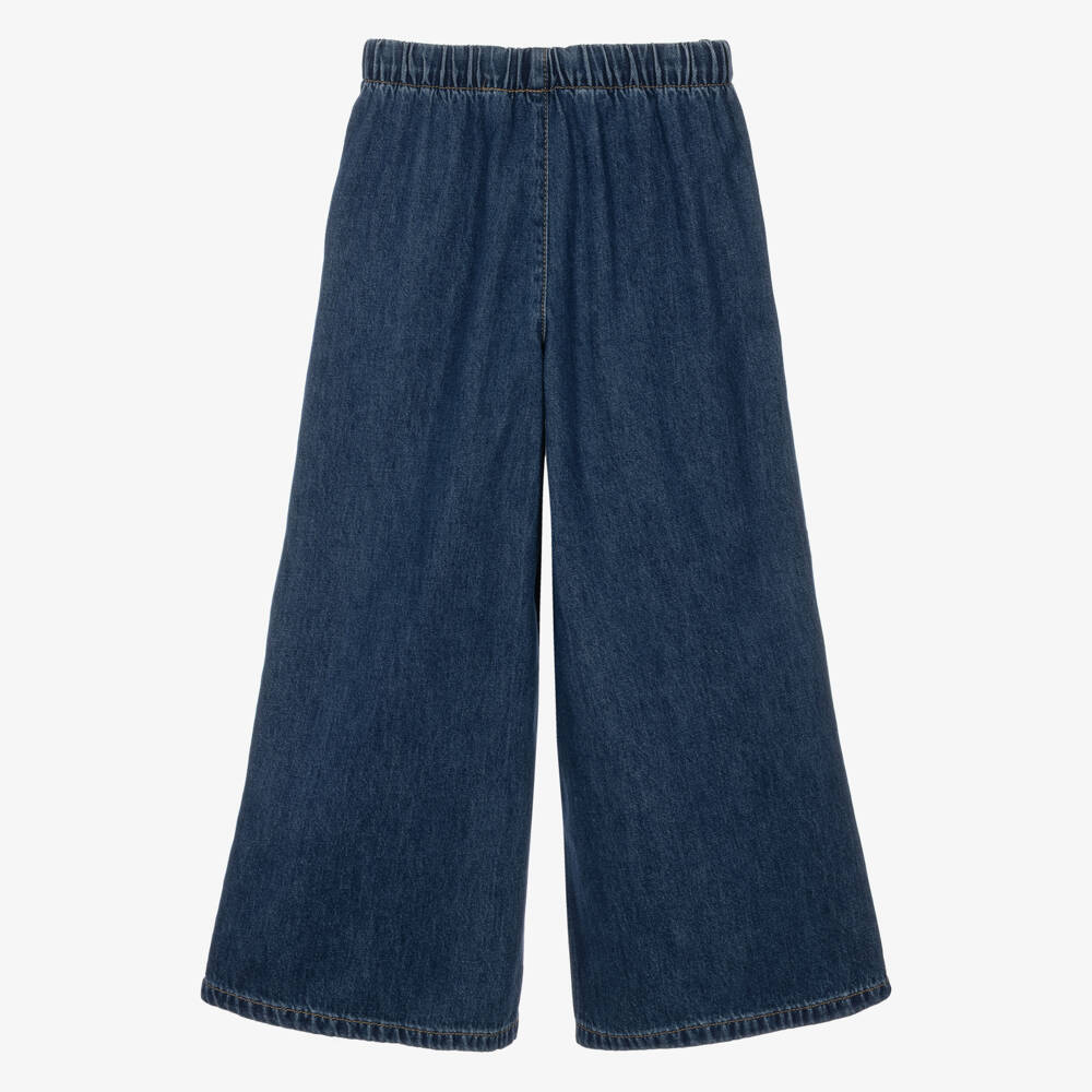 NAME IT-Girls Blue Pull-Up Jeans with Wide Leg | Childrensalon