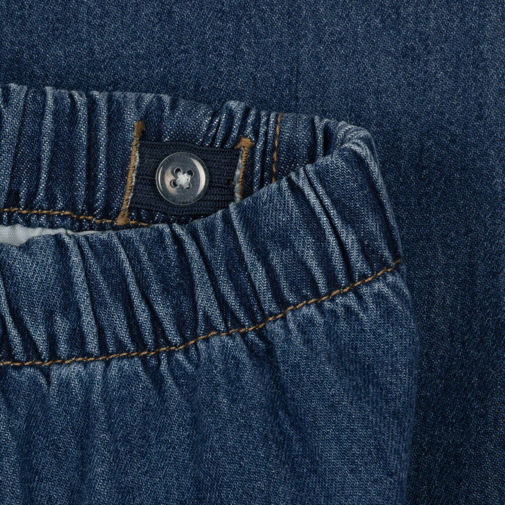 NAME IT-Girls Blue Pull-Up Jeans with Wide Leg | Childrensalon
