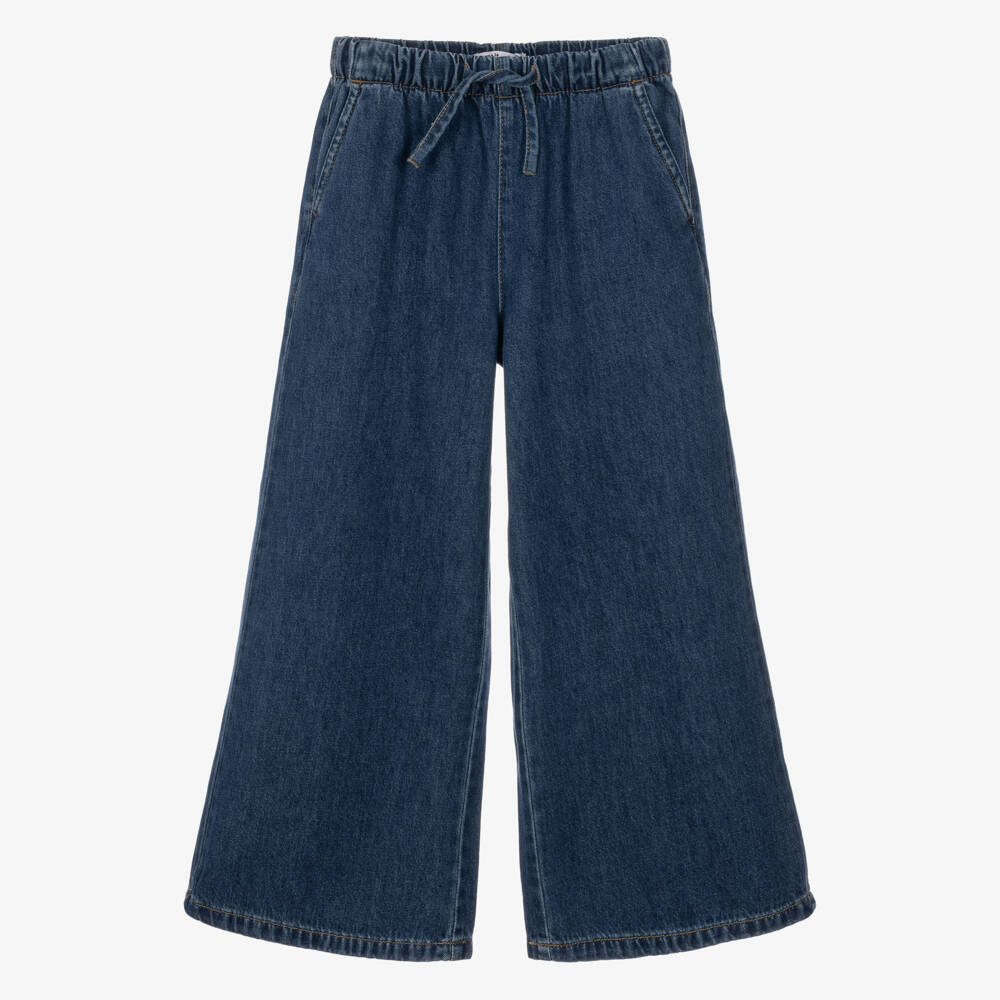 NAME IT-Girls Blue Pull-Up Jeans with Wide Leg | Childrensalon