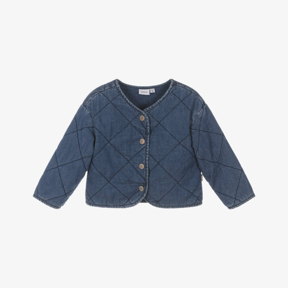 NAME IT-جاكيت جينز مبطن لون أزرق للبنات | Childrensalon