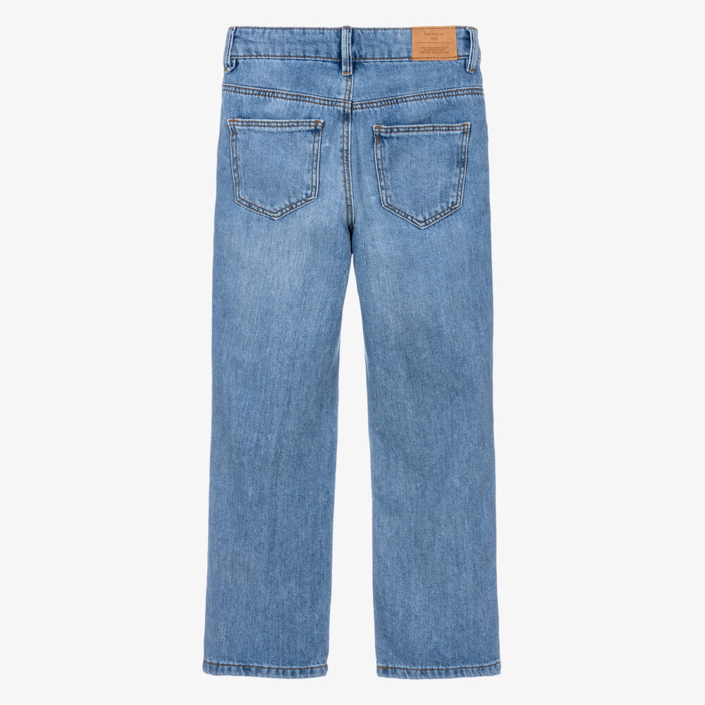 NAME IT-Джинсы прямого кроя голубые из денима для девочек | Childrensalon