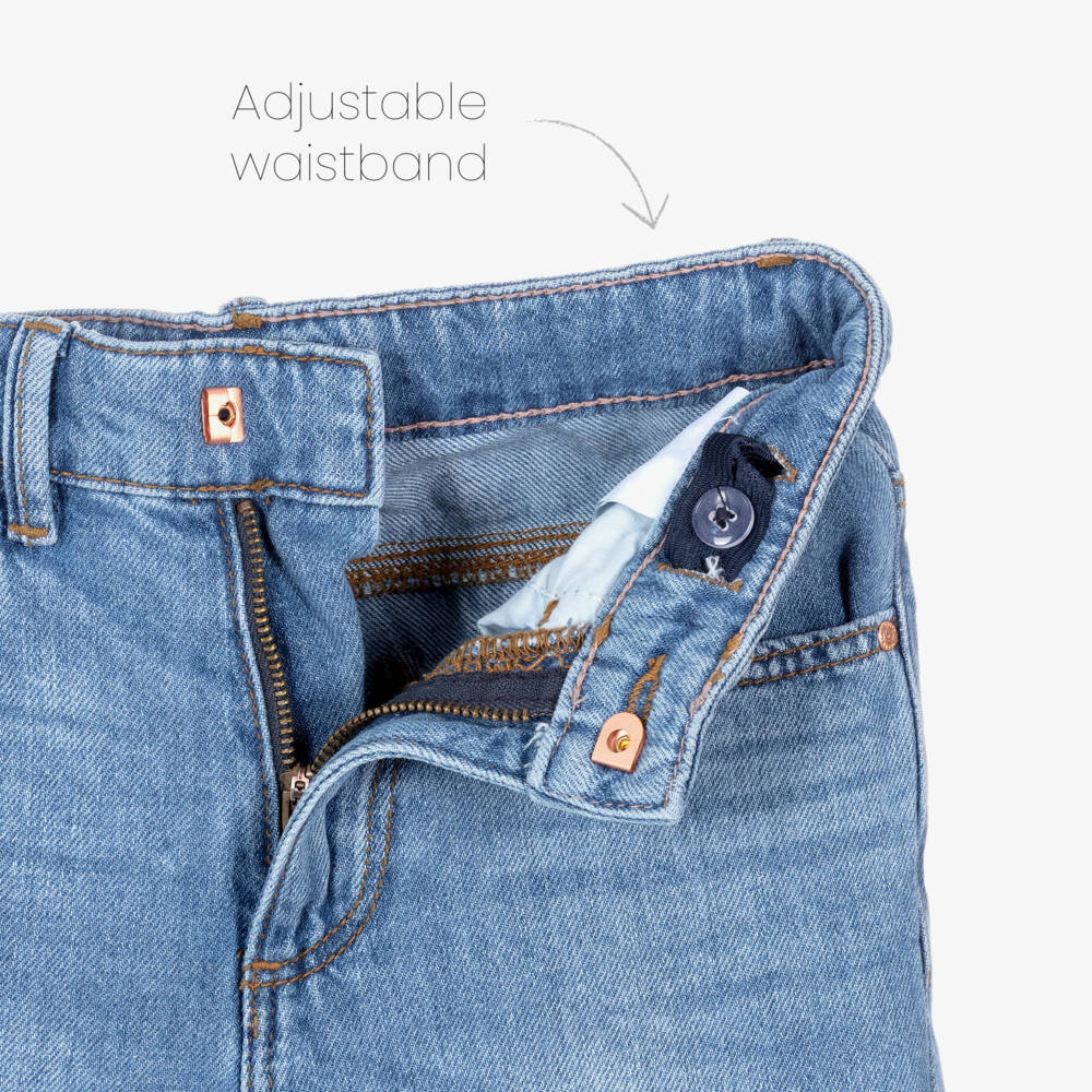 NAME IT-Джинсы прямого кроя голубые из денима для девочек | Childrensalon